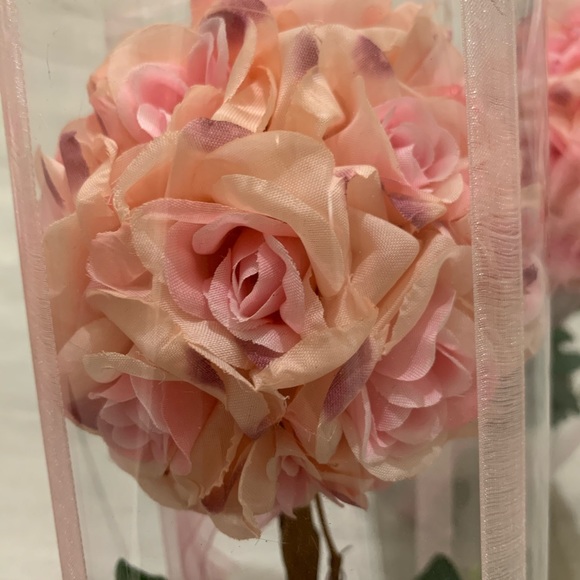 Two Brand New Pink Roses Floral Topiaries- - Picture 3 of 5